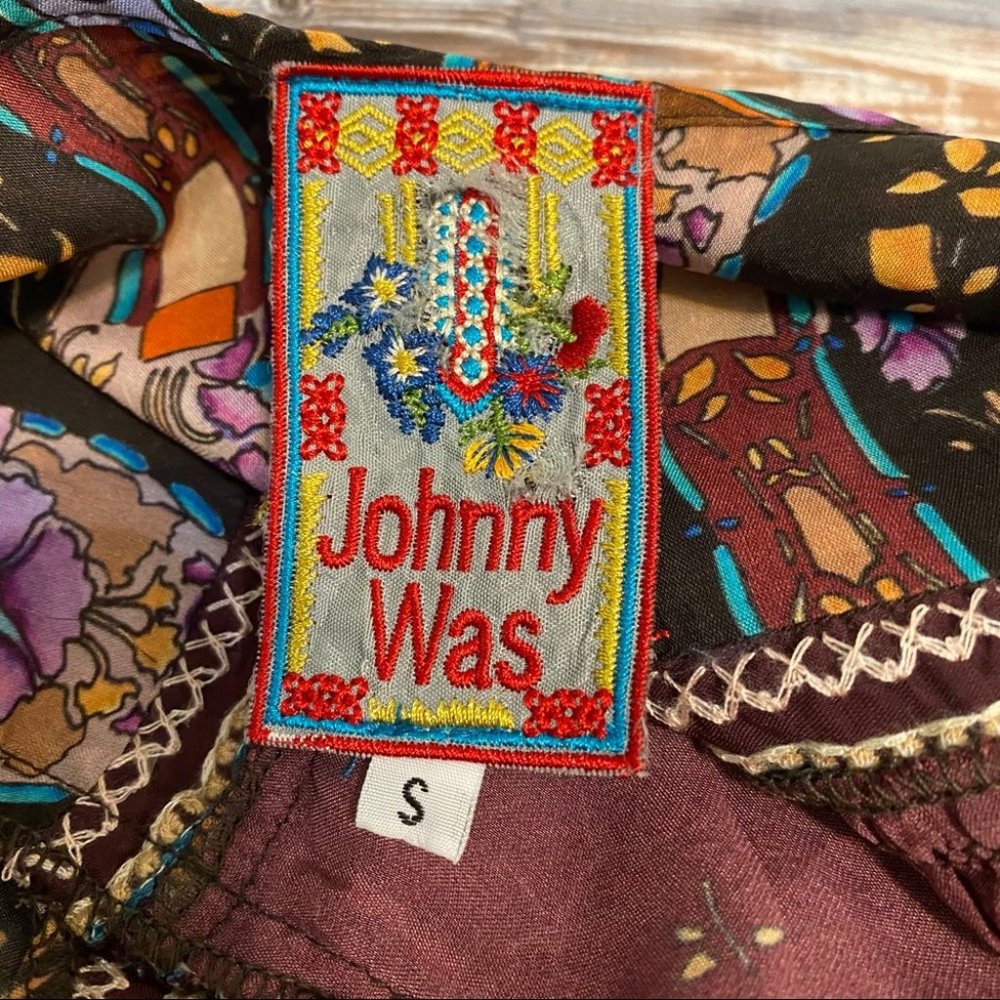 Johnny Was Printed Roco Button Down Blouse Small - Picture 6 of 8
